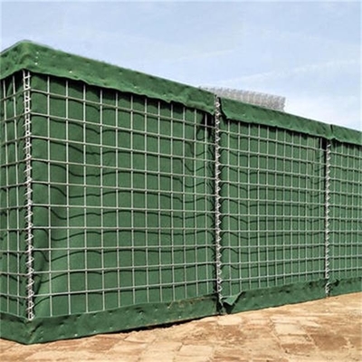 Il PVC della barriera di Hesco della parete di Olive Green Gabion Military Sand ha ricoperto 300g/M2