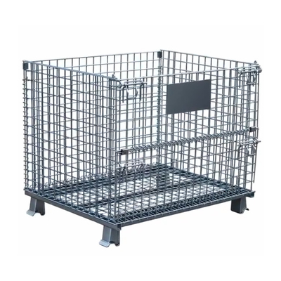 700kg galvanizzato Mesh Pallet Cages For Warehouse accatastabile